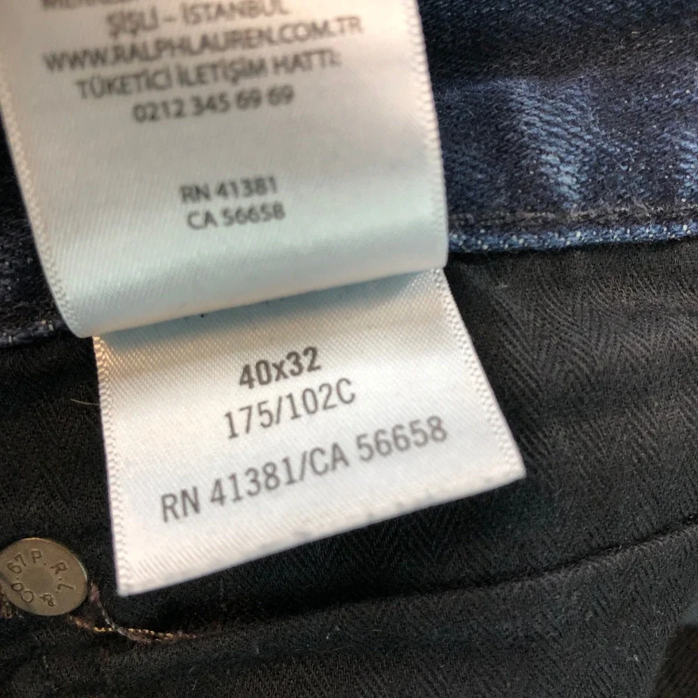 Polo Ralph Lauren Hampton Relaxed Straight Jeans Mens 40x32 Dark Blue Wash Denim
